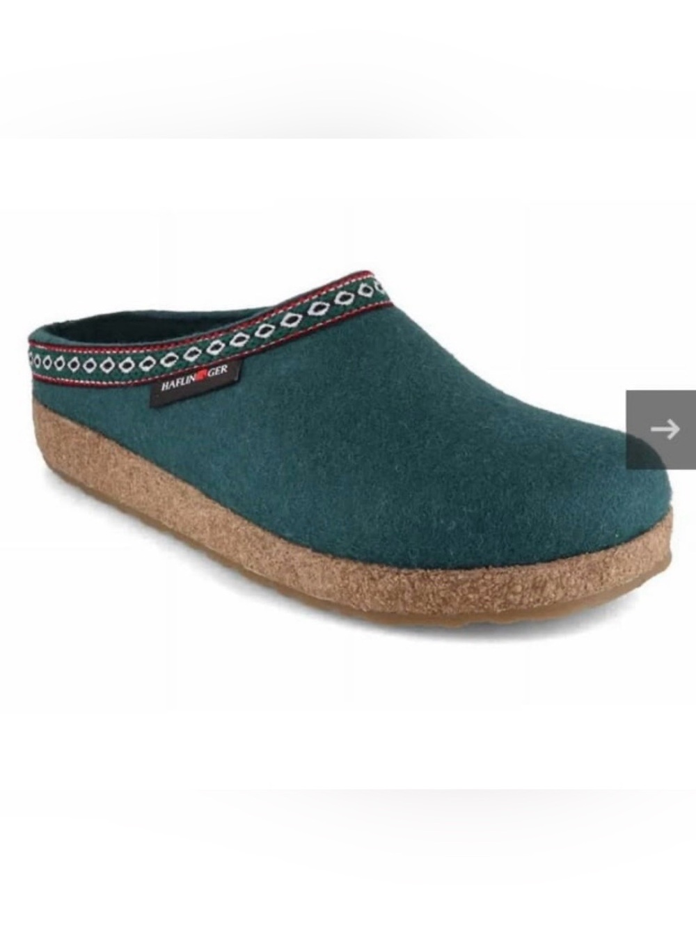 Haflinger Grizzly Wool Slip-On Clog with Embroidered new size EU 42 US 11